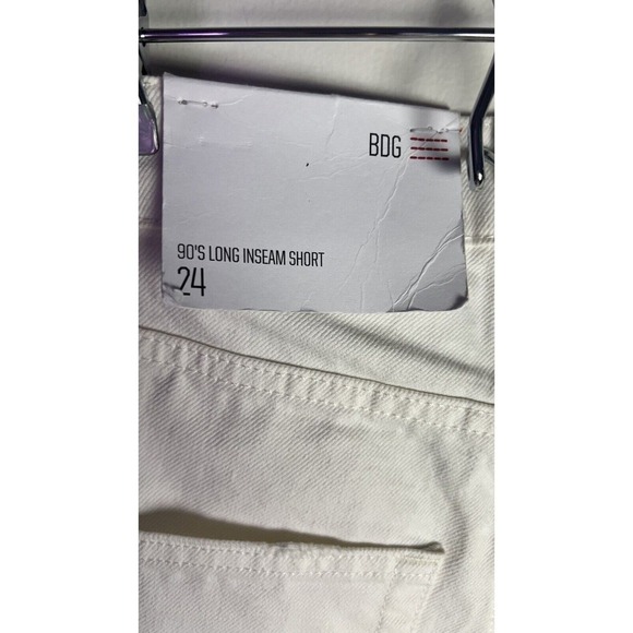 Urban Outfitters‎ BDG 90s Long Inseam Raw Edge Ivory Shorts Sz 24 NEW - Picture 9 of 9
